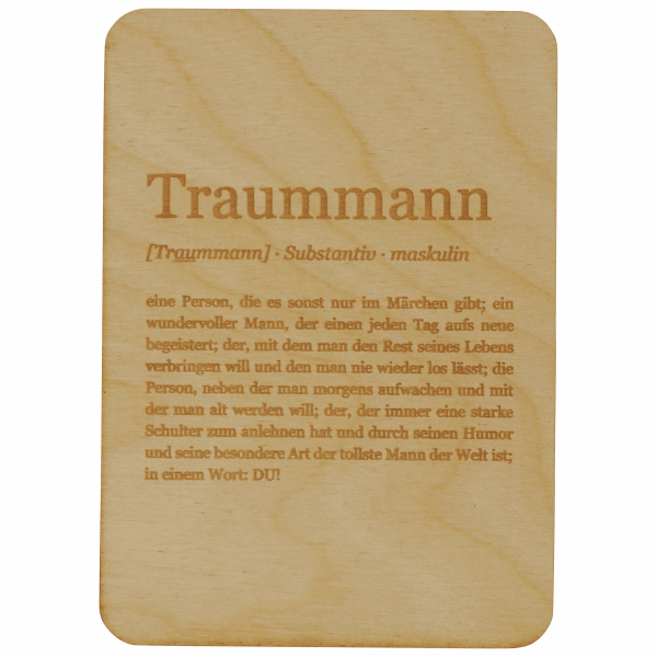 Traummann - Definition - Holzkarte